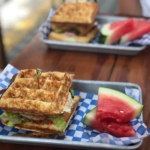 Chicken &amp; Waffle Sandwichesssss!