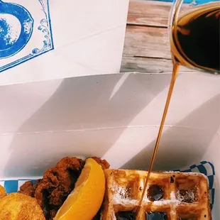 Chicken and Waffles Breakfast