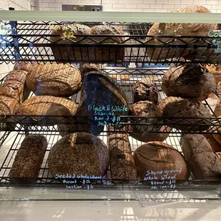 a display of baked goods