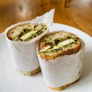 Caprese sandwich - delicious (a bit difficult to eat)