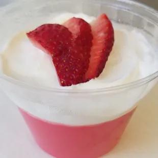 Strawberry jello yogurt cup
