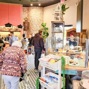 people in a busy restaurant