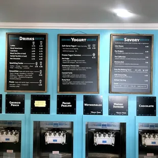 menus on the wall