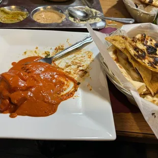 Butter chicken  Garlic Naan Dosa