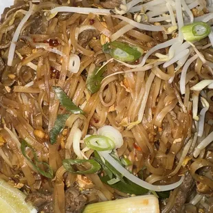 Beef pad thai.....medium spicy