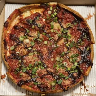 BBQ Chicken Deep Dish Pizza