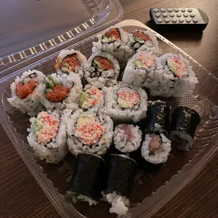 Spicy Tuna, California, and Negi Toro rolls