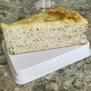 Black sesame crepe cake