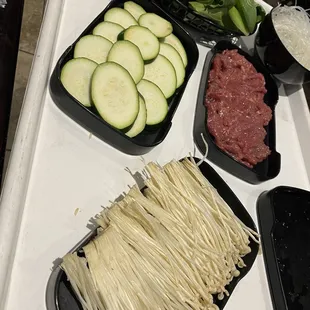 Various items we choose to put in hot pot