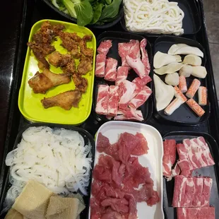 a variety of meats and vegetables