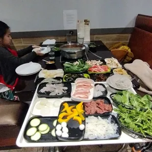 a table of food