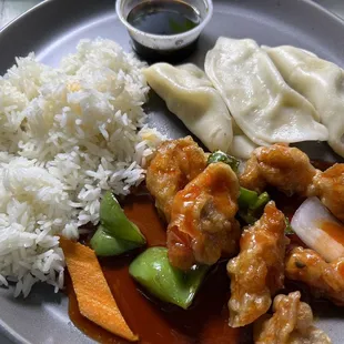 Sweet and sour pork &amp; Steam Dumplings (6)