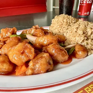 Sweet and sour pork lunch combo