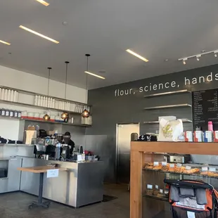 the interior of a bakery
