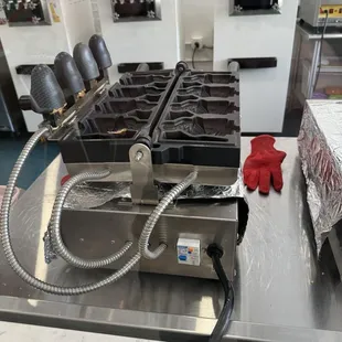 Fish shaped ice cream cone waffle molds