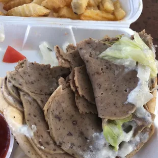 a sandwich and french fries