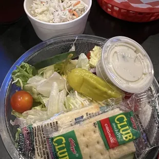 Garden salad  + slaw with poppy seed