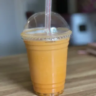 Thai tea with boba