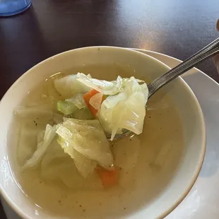 Just veg soup but was very flavorful I wanted more!!