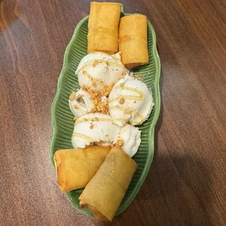 Fried Banana with Coconut Ice Cream