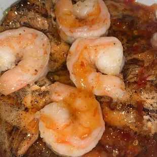 Salmon shrimp curry sauce &amp; red sauce