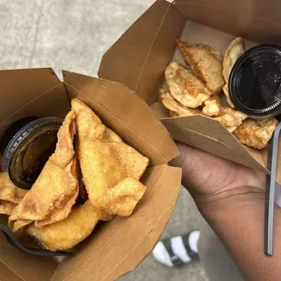 Crab Cream Cheese Wontons 5 Gyoza 7