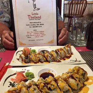 Broken heart and spider roll.. amazing!