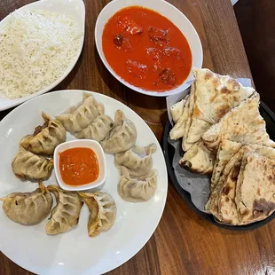 half steamed half fried beef momo