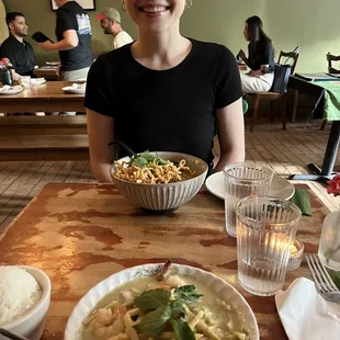 Green curry in the front- delicious!