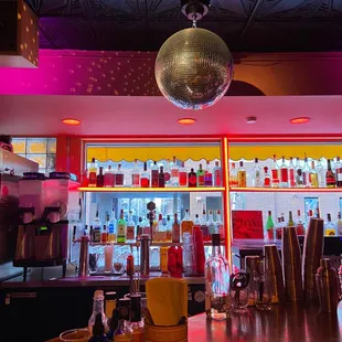 Disco vibes at the bar