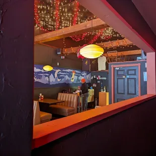 the interior of a small restaurant