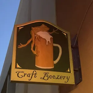 a sign for a craft brewery