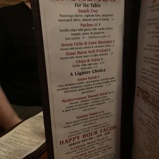 menu