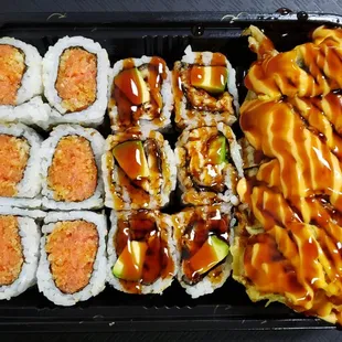 Spicy Tuna, Eel Avocado, and Sunday Roll.