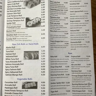 Menu as of 042722