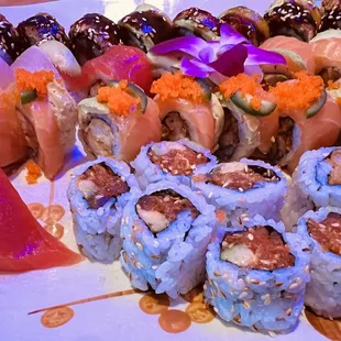 a plate of sushi