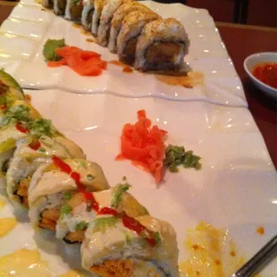 Wish I could remember the names of these rolls... I can say DELISH!! We have only had the sushi, but every roll has fabulous.