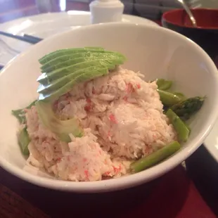 My friend&apos;s snow crab salad. Huge!