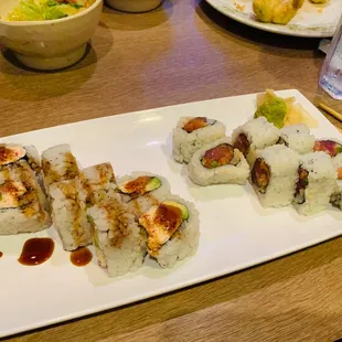 Midcity Roll (left) and Crunchy Dynamite Roll (right)