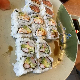 3 roll lunch special (some already eaten...)