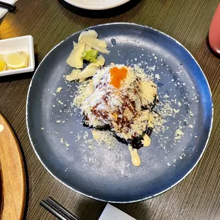 a plate of food on a table