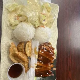 a plate of food on a table