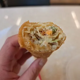 Inside a Chicken Egg Roll $2.50 as of 1/15/2024