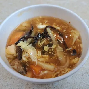 Hot and Sour Soup with a few spoonfuls eaten