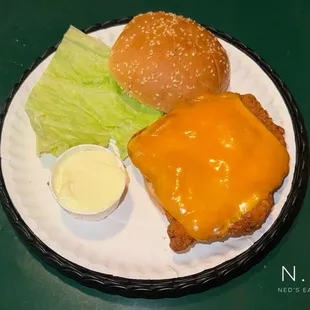 Deep Fried Chicken Breast Fillet Sandwich