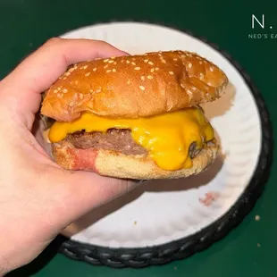 1/2 lb Ground Round with Cheese and Caramelized Onions
