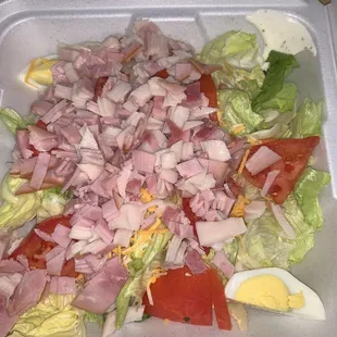 Turkey and ham chef salad