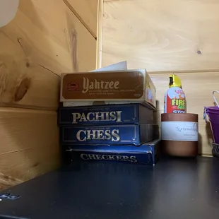 Games inside the Red Fish cabin