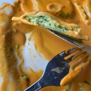 a fork and a plate of food