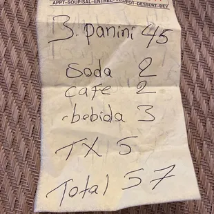 Overcharged on the $14 Paninis :(